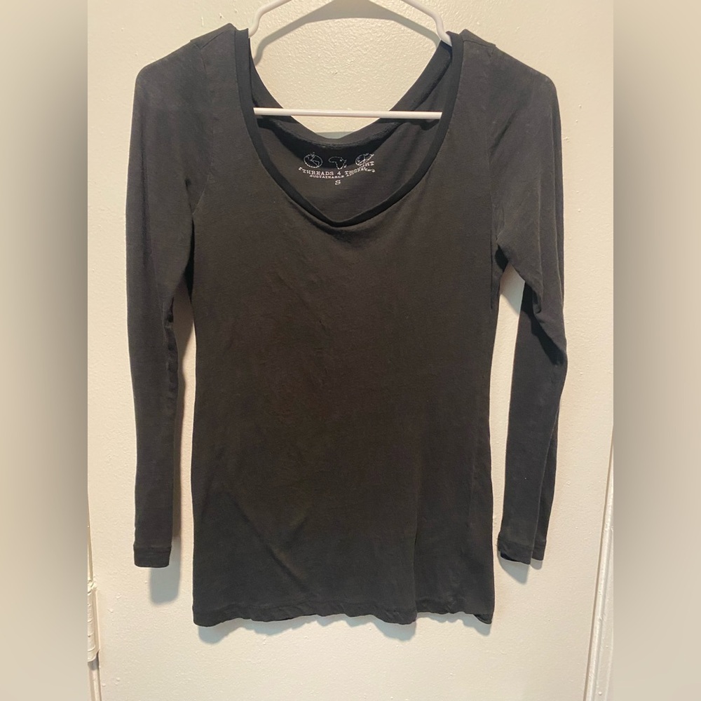 Women's Black 3/4 Sleeve Top